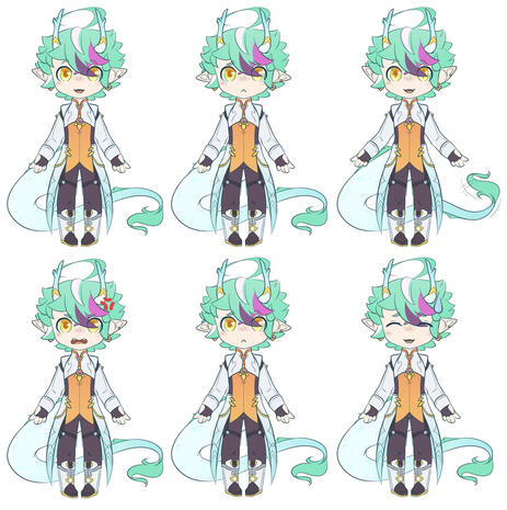 Hachiko chibi expression sheet